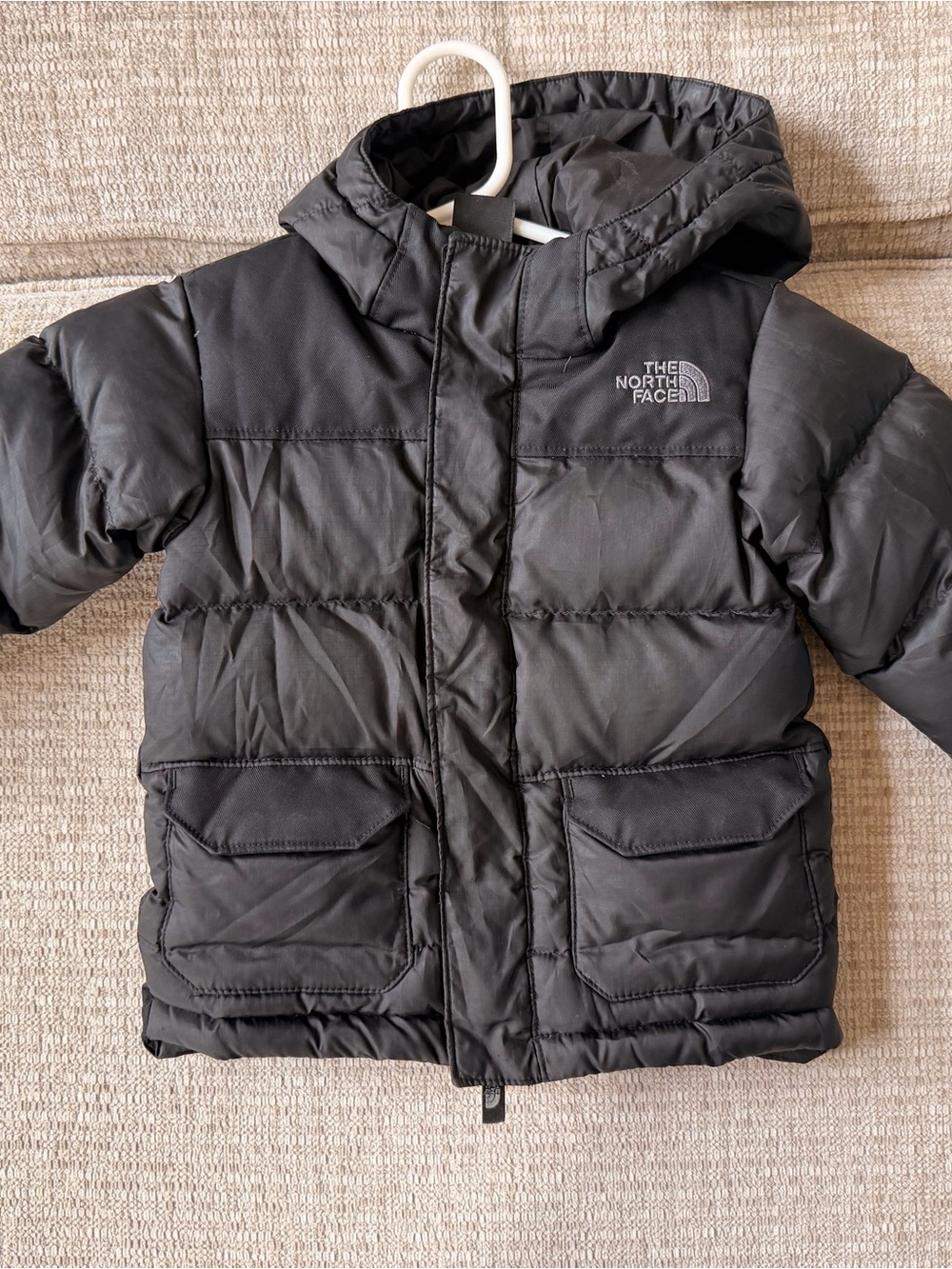 The North Face Kids Black Hooded Puffer Coat